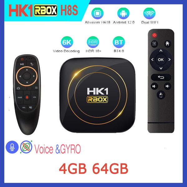 Set Top Box HK1 RBOX H8S Android 12.0 Smart TV Box 2,4G 5G Dual Wifi Allwinner H618 Quadcore Cortex-A53 2GB 4GB 16GB 32GB 64GB 128GB 100M 230831