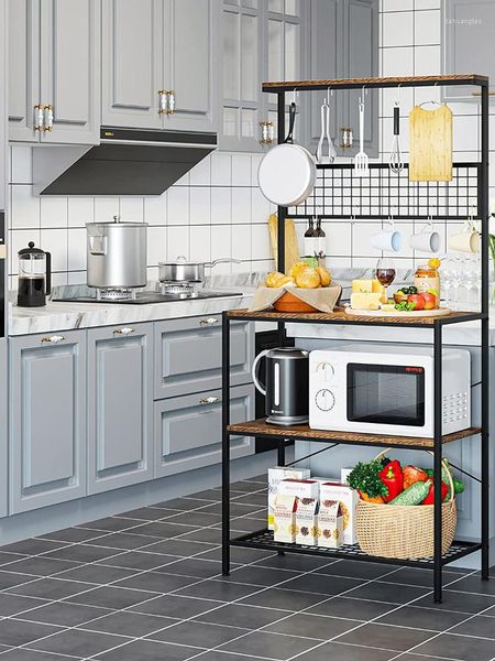 Кухня хранения Homfa Baker's Microwave Stand 3 Tier Baker Rack Rack Утилита полки вешалки аксессуары