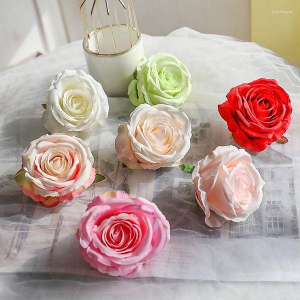 Fiori decorativi Bellissime rose artificiali in schiuma di rose finte finte per bouquet da sposa fai da te Decorazioni per la casa per feste Decorazione del giardino