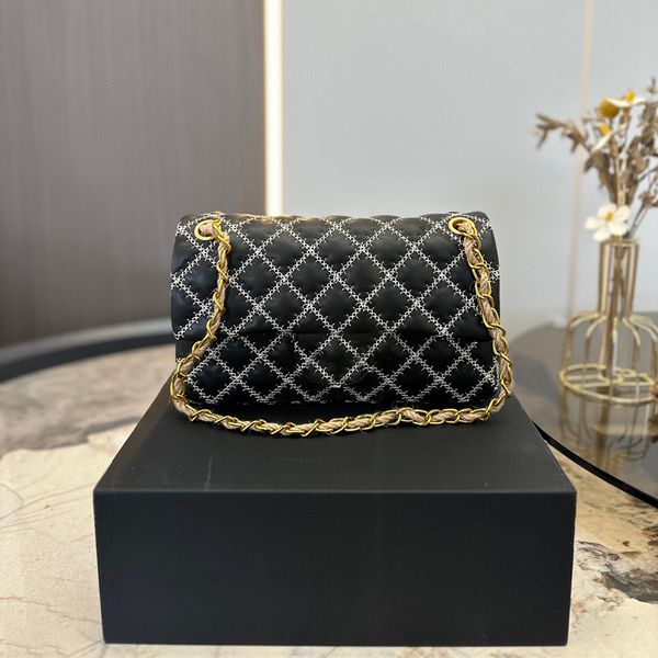 2023 Borse firmate di moda Maniglia Mini Borsa classica con patta Borsa a tracolla Borsa da donna in pelle di lusso Portafoglio Diamond Lattice Maniglia pacchetto blu