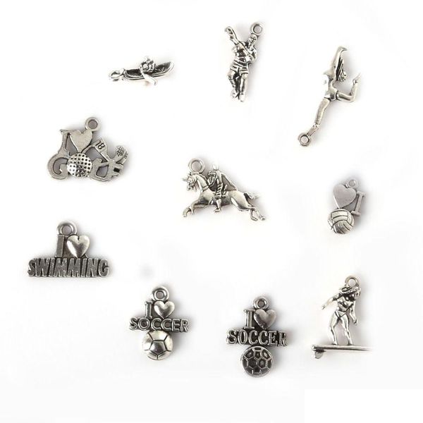 Charms Neue 75 Stücke Gemischte Tibetische Silber Überzogene Tanz Surfen Anhänger Schmuck Machen Diy Charme Handgemachte Handwerk Drop Lieferung Erkenntnisse Comp Dhos2