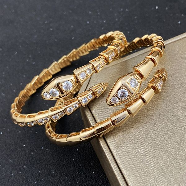 Rkrh Armreif Luxus Goldene Schlange Armband Damen Edelstahl Diamant Sky Star Paar Mode Knochen Geschenk Zubehör Großhandel