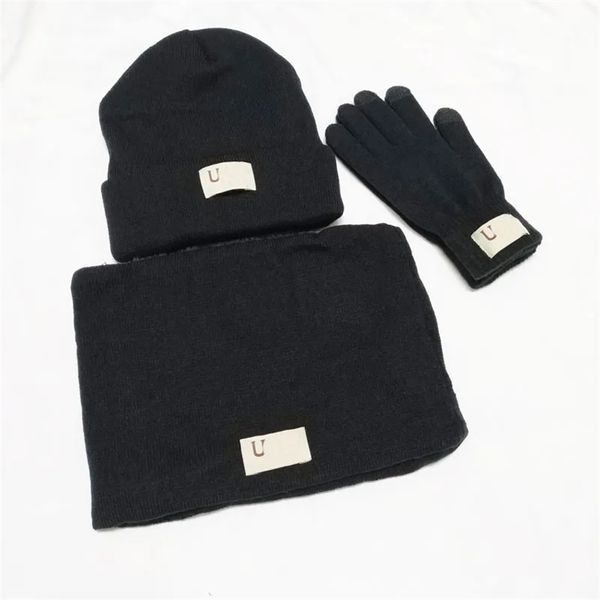 Inverno per tenere al caldo Cappelli Sciarpe Guanti Set Designer Mens Beanie Sciarpa Set di guanti Cappello Berretti a maglia Sciarpa da sci Inverni unisex
