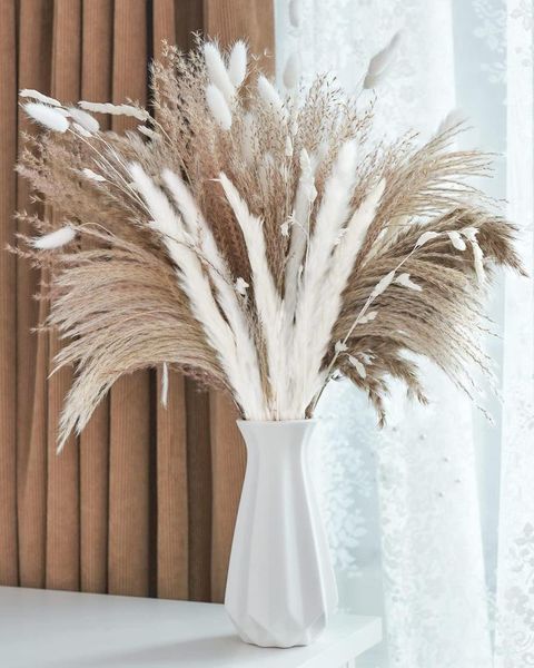 Декоративные цветы пампас трава для Boho Home Room Nautral Dried Pompas Western Modern Modern Sdia Stab