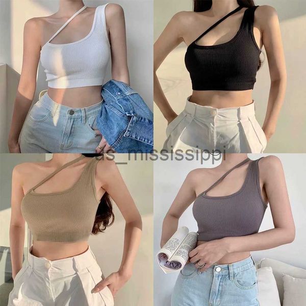 Другое здоровье красоты новое модное наклонное плечо Camisole Summer Camis Crop Top с грудной клеткой Top Top Sexy Lingerie Women Tank x0831