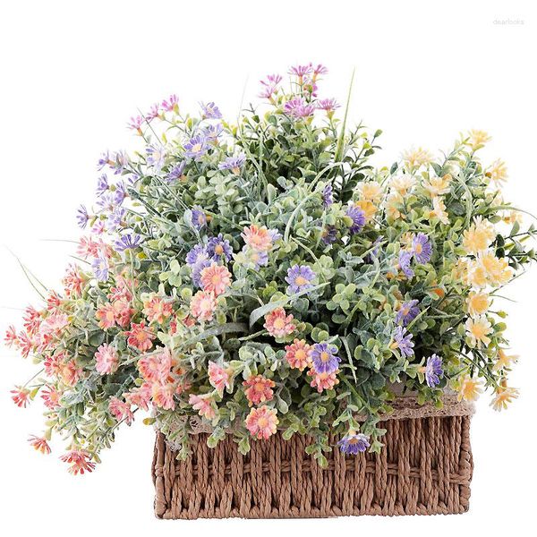 Декоративные цветы искусственный букет пластиковый шелковый шелковый фальшивый фальшивый ромашка цветочные растения свадебное сад