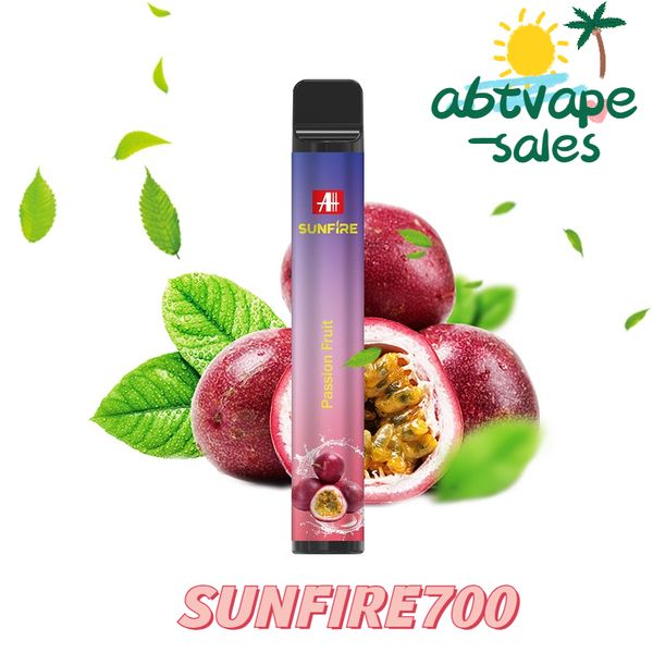 Оригинальный солнцезащитный капсул Sunfire Spearcable Pods 700 Puffs Coil Rossable Vosable Vape E Сигареты TPD MHRA ELFA 550MAH Перезаряжаемая батарея 2 мл, заполненная с CE 0% 2% 3% 5% оптом