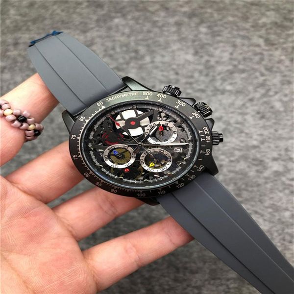 Marca superior Swiss 1000 Miglia Chronograph Mens Quartz Sport Watch pulseira de borracha Mans relógio de pulso inoxidável de luxo Men2726