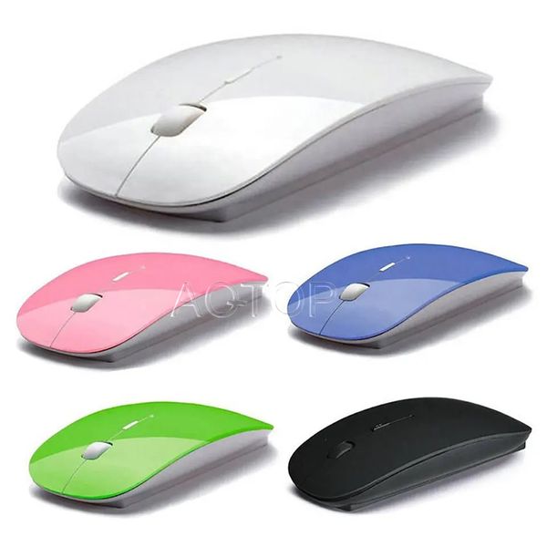 Oferta especial 2.4GHz Mouse Sem Fio Óptico Sem Fio USB Scroll Mice Candy Color Ultra Fino Para PC Laptop Computador Mouse Sem Fio Ratos de Alta Qualidade