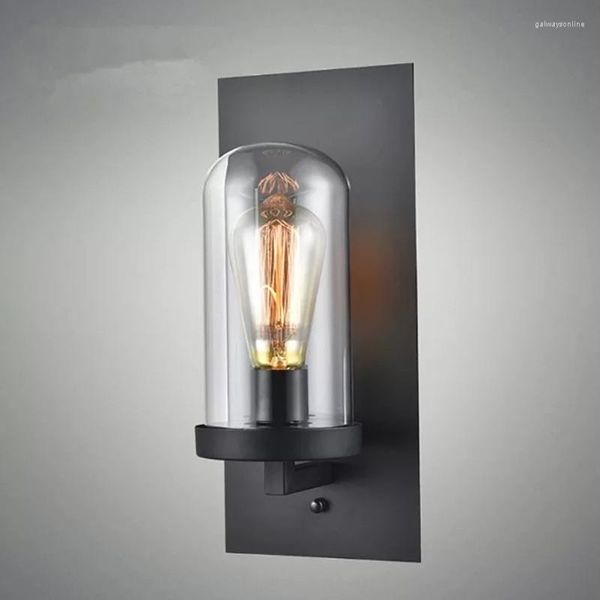 Wandleuchte HAWBOIRRY LED Europäische Retro Selbsttransparenter Glaslampenschirm Schlafzimmer Nachttisch Innenbeleuchtung Home Korridor Arbeitszimmer