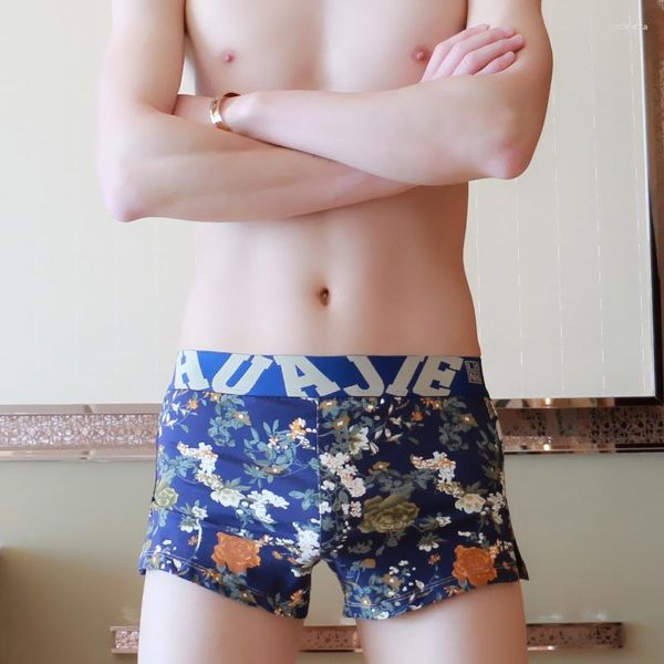 Cuecas meninos moda aro calças convexas bolsa roupa interior adolescentes calcinha confortável para jovens troncos de algodão puro respirável boxer shorts