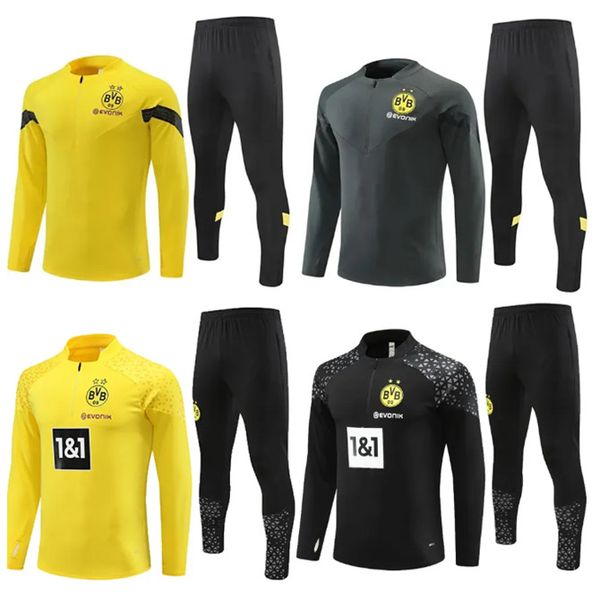 23 24 Kinder und Herren Borussia Dortmund Trainingsjacke Fußball-Sets REUS BELLINGHAM Trainingsanzug Fußball-Set Survêtement 22/23/24 Herren Sportbekleidung