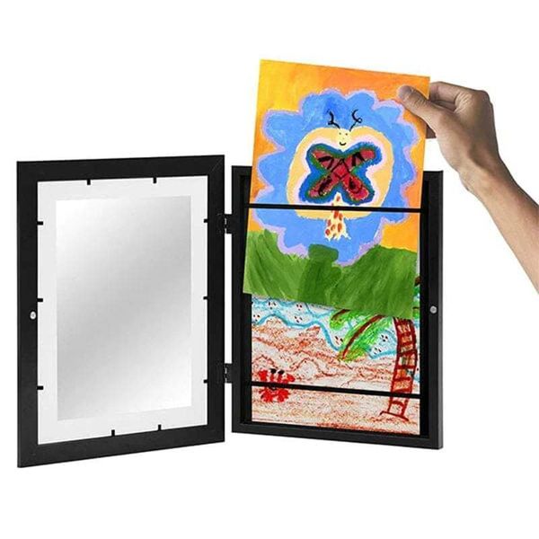 Molduras para crianças Molduras de arte frontal aberta mutável quadro infantil para pôster Po desenho fotos pintura quadro de exibição decoração de casa 230831