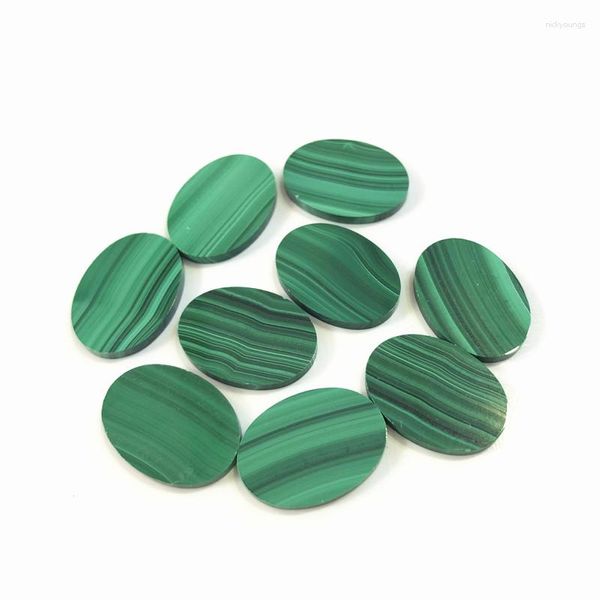 Pietre preziose sciolte Malachite naturale forma ovale piatta Cabochon 13x18mm Perline di pietre preziose Semipreziose all'ingrosso CAB 5 pezzi / lotto Anello viso