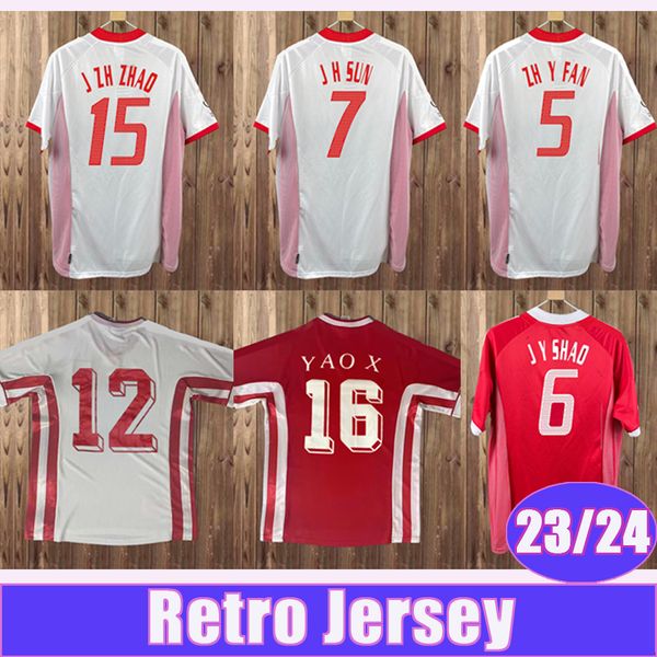 1998 2002 Maglia da calcio retrò cinese 02 03 Maglia da calcio cinese PR Li Tie Zhao Junzhe Sun Jihai Du Wei Su Maozhen Ma Mingyu Classic Vintage Zhiyi Fan