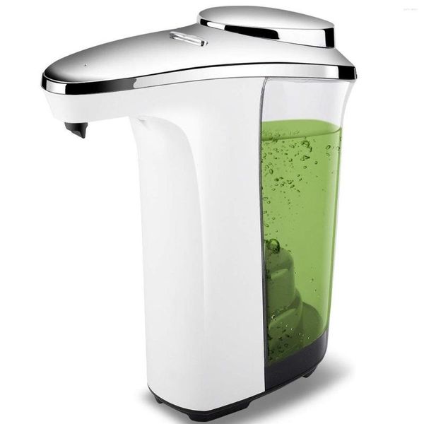 Dispensador de sabão líquido automático, bomba com sensor compacto, controle de volume de distribuição ajustável, operado por bateria, 17oz/500ml para kitche