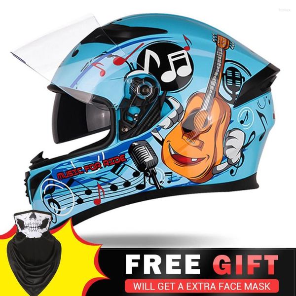 Caschi moto JIEKAI Uomo Casco Moto Casco integrale Doppia lente Moto Motocross Off Road Racing Capacete