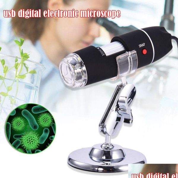 Lupenlupen 1600x 1000x 500x LED-Digitalmikroskop USB-Endoskopkamera Microscopio-Lupe Elektronische Stereo-Schreibtischlupe mit Mikrofon Dhbkf