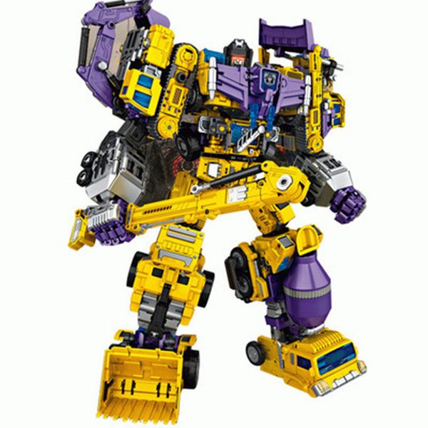 NBK Toy Oversize Devastator Brinquedo de transformação para menino 6 em 1 Funko como Transformater Robô Escavadeira Figuras de ação Caminhão Acessório Modelo Kit de construção Brinquedo de bonecos de ação