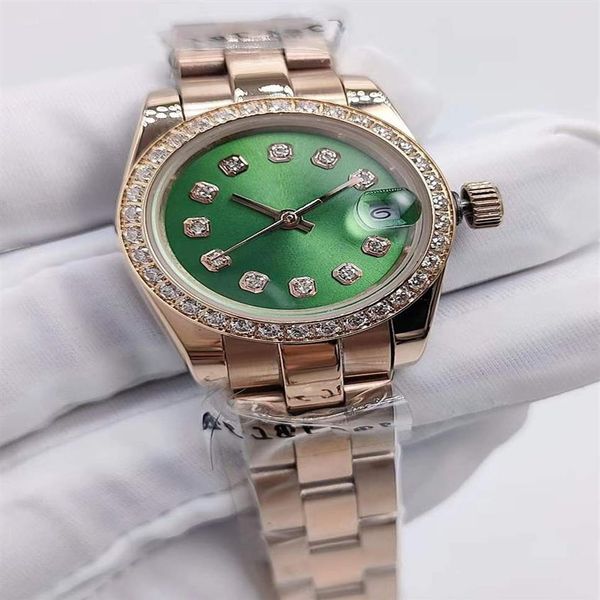 Orologio meccanico automatico da donna di alta qualità da 26 mm, orologio con diamanti da donna, fibbia in acciaio inossidabile, sportivo, impermeabile, fa199H