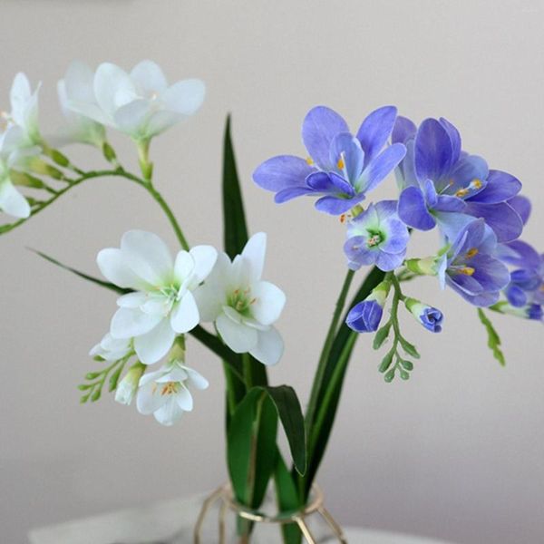 Dekorative Blumen Festival Blume Schmetterling Orchidee 3D Cymbidium Lila Weiß Blau Home Hochzeitsdekoration Mit Blättern Künstliche