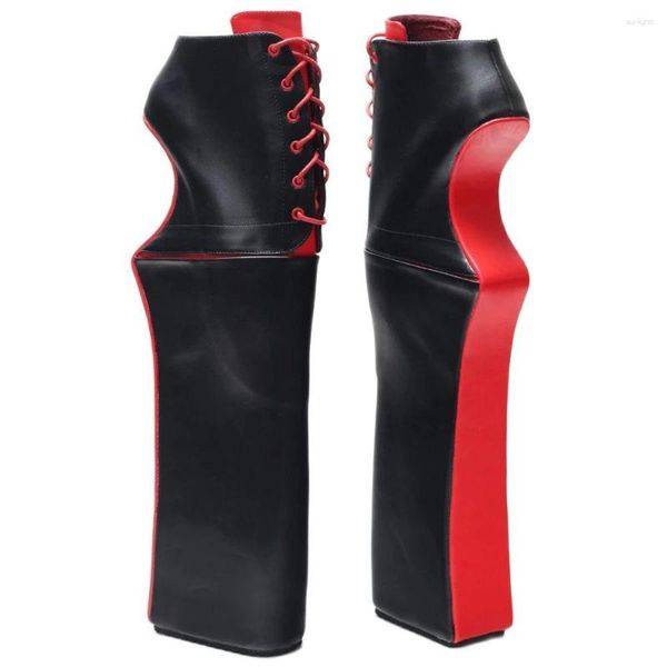 Sapatos de vestido 2023 chegam estilo estranho 38cm super salto alto plataforma ballet sola cross-amarrado sexy fetiche cosplay