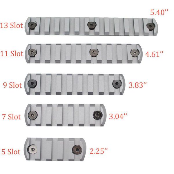 Andere taktisches Zubehör Aluminium Space Grey eloxiert 5 7 9 11 13 Slots Picatinny/Weaver-Schienenabschnitte für Key Mod Handguards Syste Dhbj2