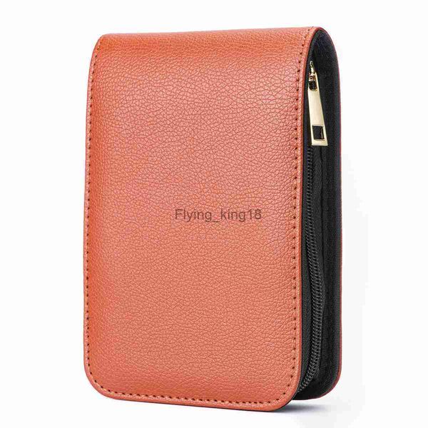 Sacos de lápis Brown Fountain Pen Case Pencil Case Bolsa Bag PU Leather Case para 12 canetas HKD230901