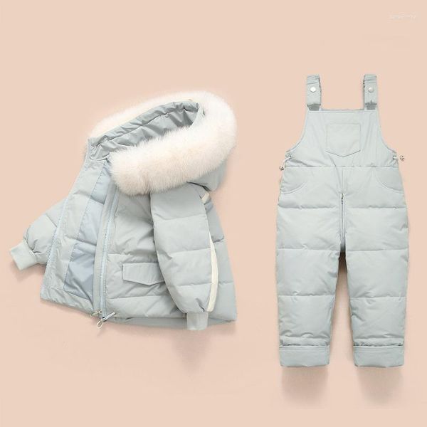 Удовлетворение детской куртки для детских девочек 1-4 года Зимняя подвесная брюки, девочка, детская девочка 90% утиной мех лыж