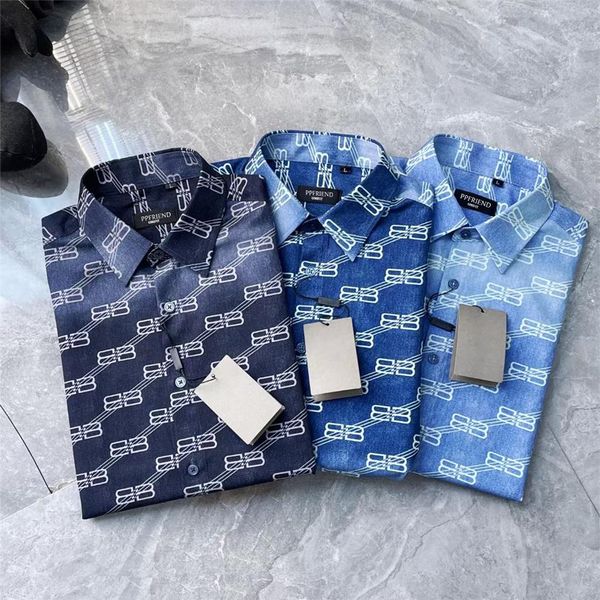 Camicie firmate da uomo in maglia di cotone blu e bianco Abbigliamento di marca Camicia elegante con stampa a maniche lunghe da uomo Top di alta qualità 841699199l