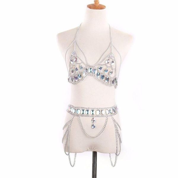 Andere Schmucksets Körperkette Frauen Taille Gürtel Top BH Harness Sommer Bikini Wassertropfen Bodychain Festival T200508 Lieferung Dharu