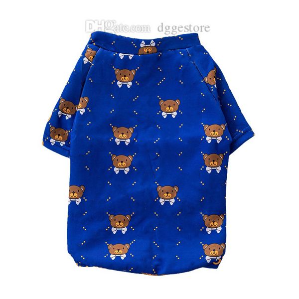 Designer roupas para cães marca t-shirt com letras clássicas padrão pequeno urso pet camisas legal filhote de cachorro coletes macio respirável acrílico pet moletom para cães pequenos a818