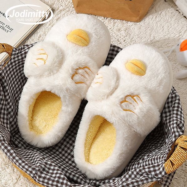 Hausschuhe Frauen Indoor Warm Plüsch Hause Weibliche Slipper Herbst Winter 3D Ente Schuhe Haus Flache Boden Weiche Rutschen Für Schlafzimmer 230831