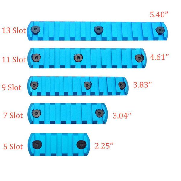 Outros Acessórios Táticos Azul Anodizado 5 7 9 11 13 Slots Picatinny / Weaver Rail Seções para Key Mod Handguards System Alumínio Drop Dhpkz