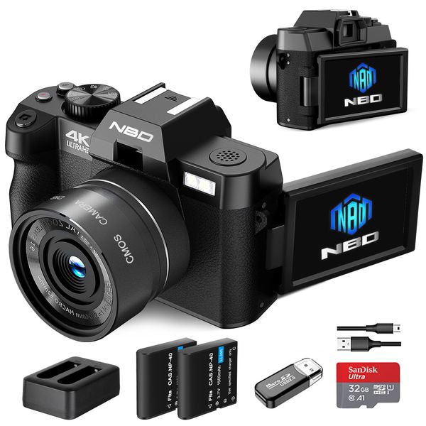 Camcorder GAnica Makroobjektiv 4K Digitalkamera Flip Screen Selfie Camcorder 48MP WIFI Webcam Vintage Videorecorder 16X Weitwinkel 230830