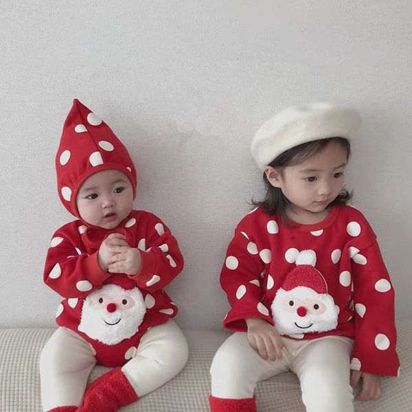 Rompertjes Winter Warm Baby Meisjes Jongens Kleding Gebreide Romper Trui Peuter Lange Mouw Chrismas Jumpsuit met Hoed voor Kind Herfst Outfit 230831