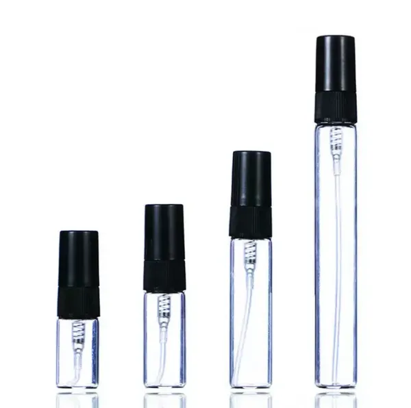 Quatily 2ml 3ml 5ml 10ml Flacone spray per nebulizzazione di vetro Bottiglie di profumo riutilizzabili Fiala vuota per campioni Contenitore cosmetico da viaggio portatile all'ingrosso