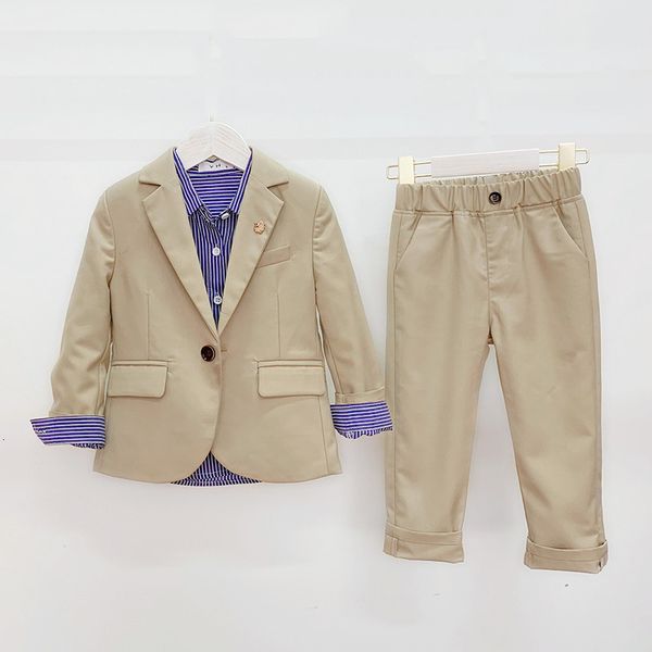 Ternos bonitos das crianças terno de cor sólida conjuntos meninos festa piano desempenho traje de baile crianças blazer calças 2pcs roupas 230830