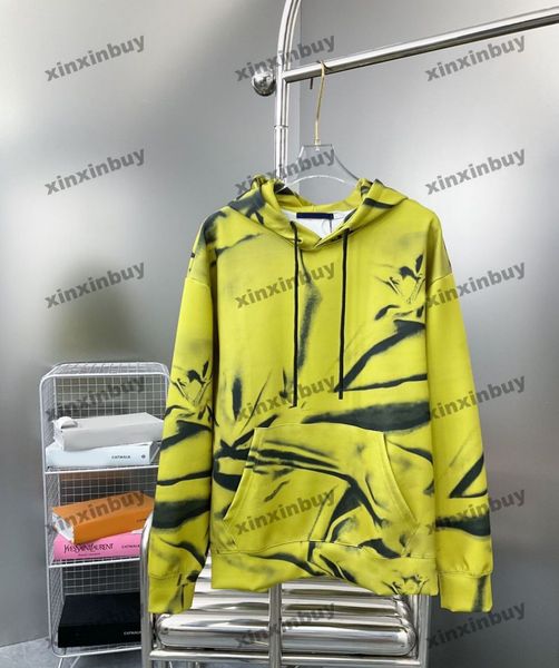 xinxinbuy Felpa uomo donna firmata Parigi lettera stampa verde grigio blu nero bianco giallo S-XL