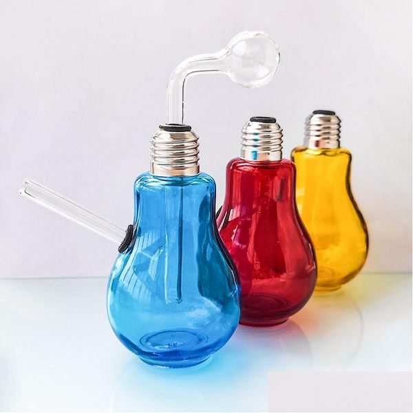 Outros acessórios para fumar Tubos de vidro grosso queimador de óleo Bubbler Water Bong Dab Rig Pipe Big Head Ball Tobacco Bowl Vermelho Azul Verde Glasr Dhpnn