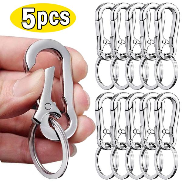 Sleutelhangers Lanyards 5 stuks kalebas gesp klimhaak roestvrijstalen auto sterke karabijnhaak vorm sleutelhanger accessoires metalen sleutelhanger ring 230831