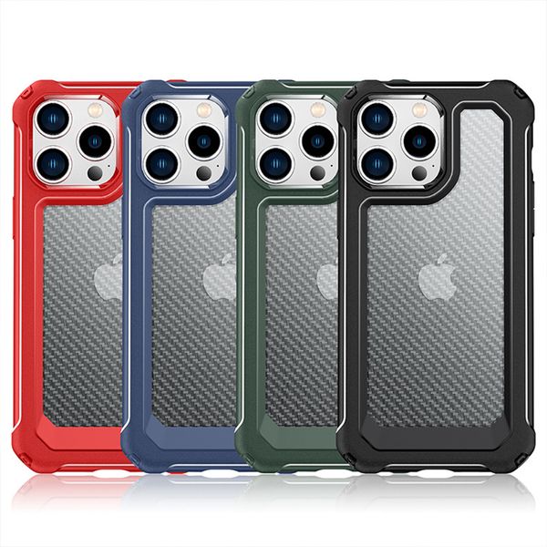 Capas de telefone celular de fibra de carbono para iPhone 15 14 13 12 11 Pro Max X Xr Xs SE 8 7 Plus Protetora à prova de choque resistente anti-riscos capa de proteção de corpo inteiro