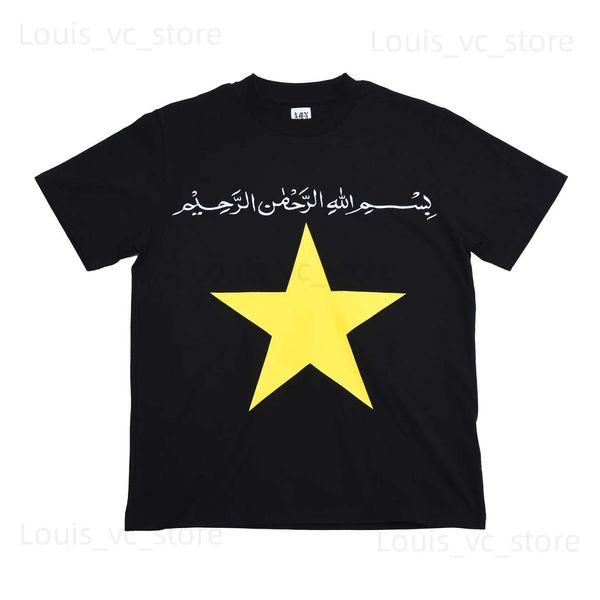 Homens camisetas Y2K Estrela de cinco pontas impressa camiseta grande manga curta top 2023 novo harajuku hip hop moda casual solto top de correspondência completa t230831