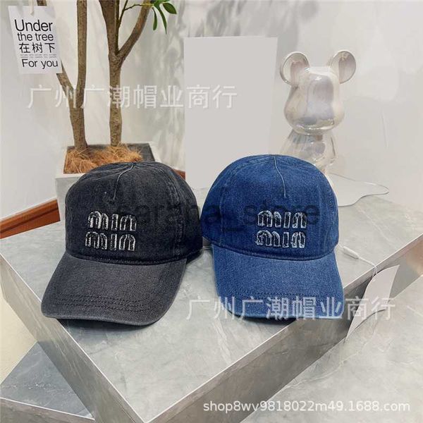 Cappelli a tesa larga M Famiglia Lettera corretta Cappello da baseball in denim Moda Ricamo Lettera Cappello da baseball Outdoor Casual Cappello con lingua d'anatra J230831