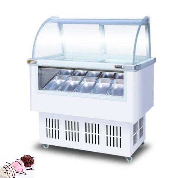 Eiscreme-Ausstellungstheke mit Gefrierfach, vierfarbige Glastür, Push-and-Pull-Eis am Stiel-Schaufenster, kommerzielle Eiscreme-Aufbewahrungsmaschine
