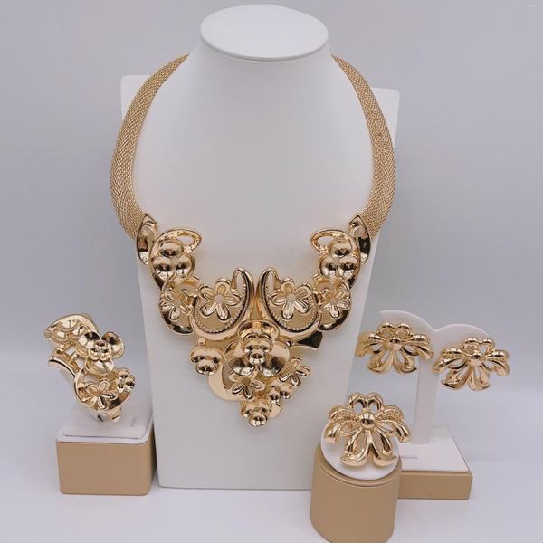 Серьги по ожерелью поставлены итальянски для женщин настоящие украшения для свадебной плиты, подходящие для вечеринки и банкет