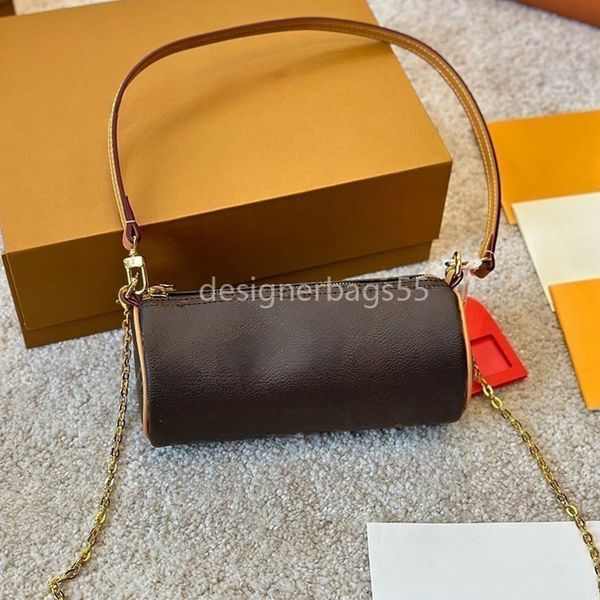 Mini bolsa crossbody bolsa de ombro travesseiro feminino elegante barril redondo de alta qualidade corrente de couro designer senhora tote bolsas porta-canetas