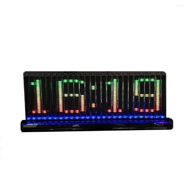 Orologi da tavolo Tubo analogico a 26 segmenti Spettro musicale Controllo vocale RGB Orologio remoto Display di animazione Decorazione altoparlante da tavolo