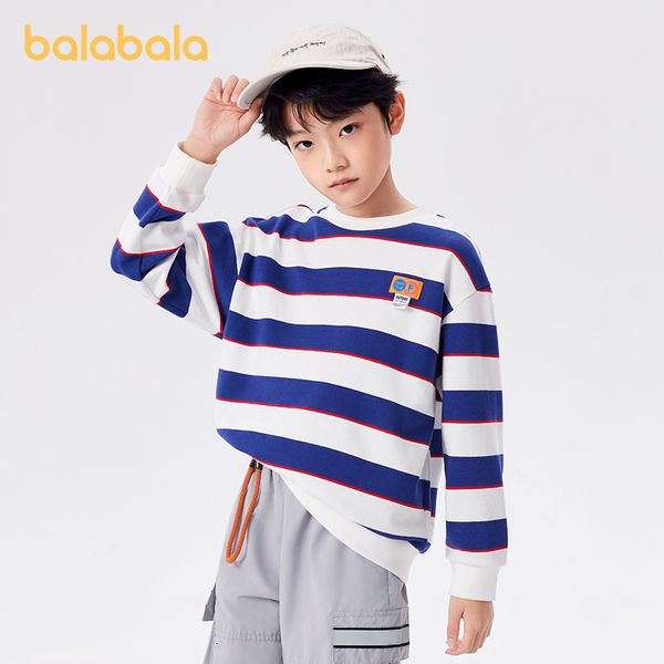 Hoodies Sweatshirts Balabala Toddler 2023 Boy Kazak Bahar Sonbahar Moda Çizgili Uzun Kollu Tişört Top 230830