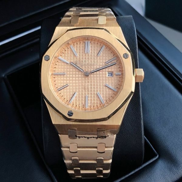 Relógio Masculino Designer Máquinas Automáticas 904L Cinta de Aço Inoxidável Clássico Fivela Dobrável 41mm Safira À Prova D 'Água Mostrador Octogonal com Oito Parafusos Anel DHgate